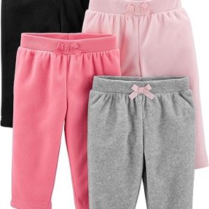 27 Baby Girls' 4-Pack Fleece Pants